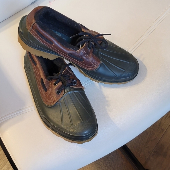 ORVIS Waterproof Rubber Leather Duck Hiking Shoes Boots W 8 / Men 6 - Picture 2 of 12